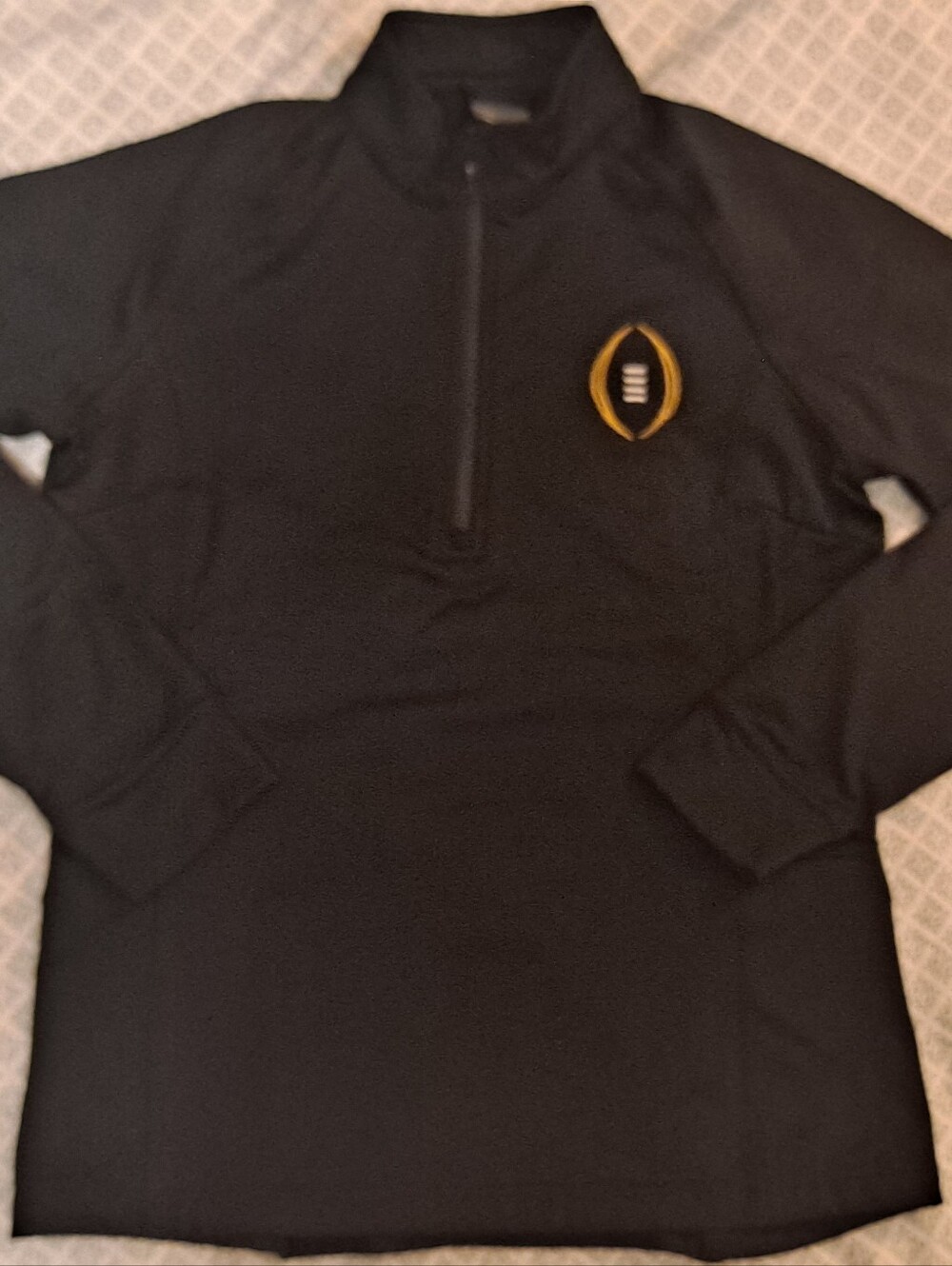 Levelwear Womens Black Quarter-Zip Pullover Sweater with Football Logo Sz M